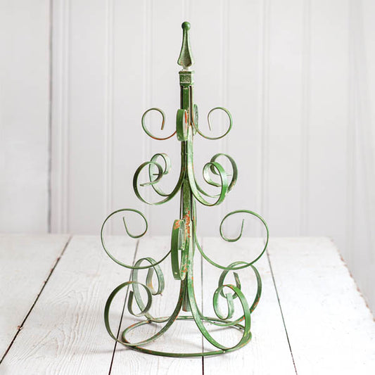 Rustic Scrolled Metal Tree - Green