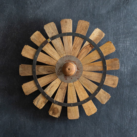 Wooden Windmill Wall Decor