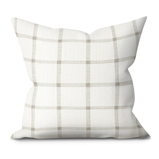 Aaron Ecru Cotton Slub Throw Pillow Cover