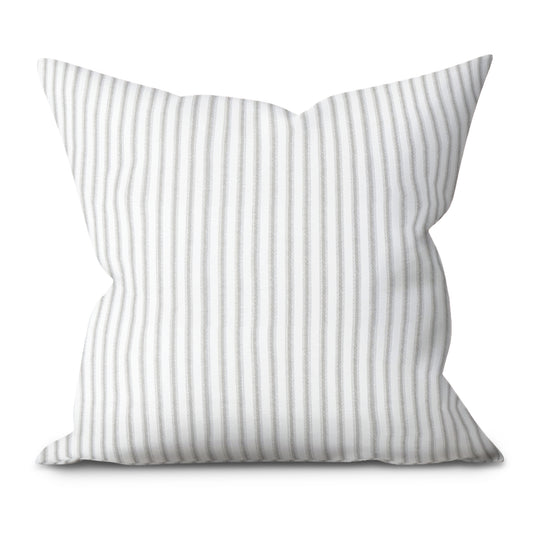 Farmhouse Ticking Storm Cotton Throw Pillow Cover