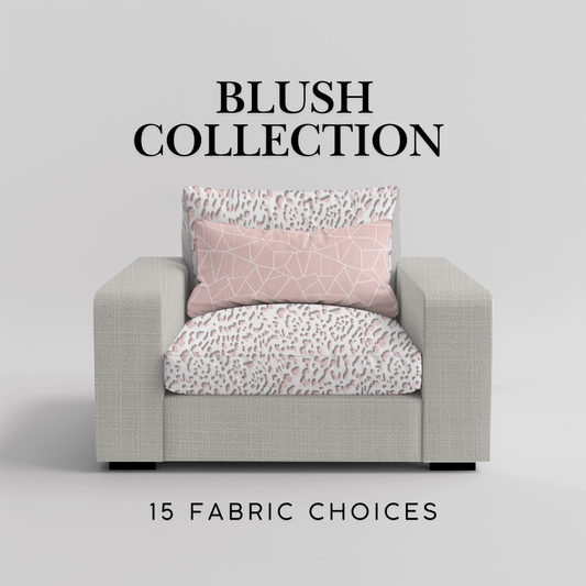Blush Pink Collection Custom Elastic Fitted Cushion Cover - Choice of Pattern