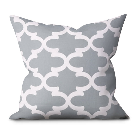 Fynn Cool Grey Cotton Throw Pillow Cover