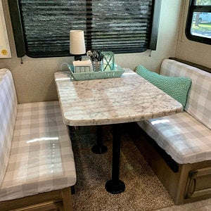 RV Dinette Custom Elastic Fitted & Protective Cushion Cover - Cotton Buffalo Plaid