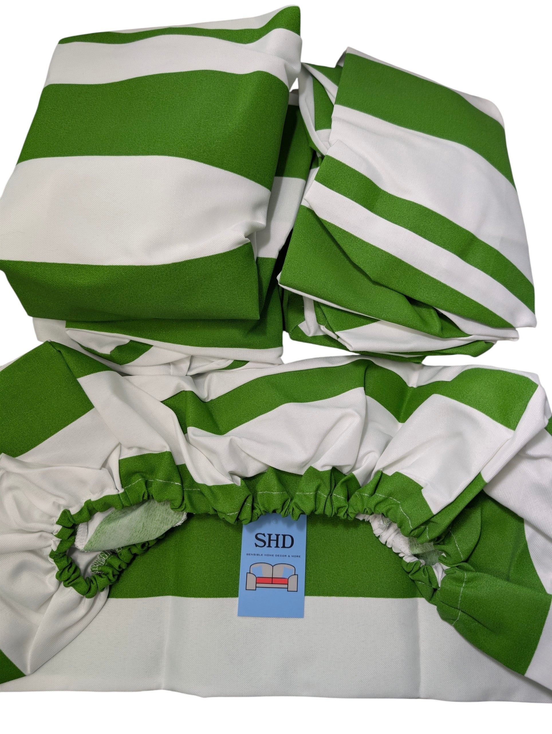 *Pre-Made Ready Ship* 6 Piece Patio Furniture Covers - Cabana Green Water Resistant Fabric