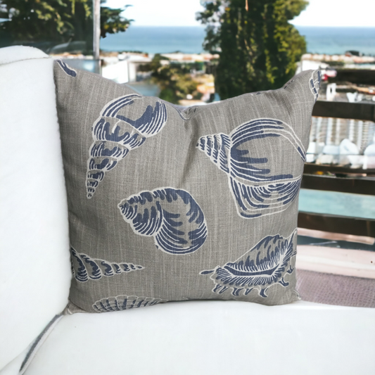 Beach Treasure Cotton Slub Throw Pillow Cover