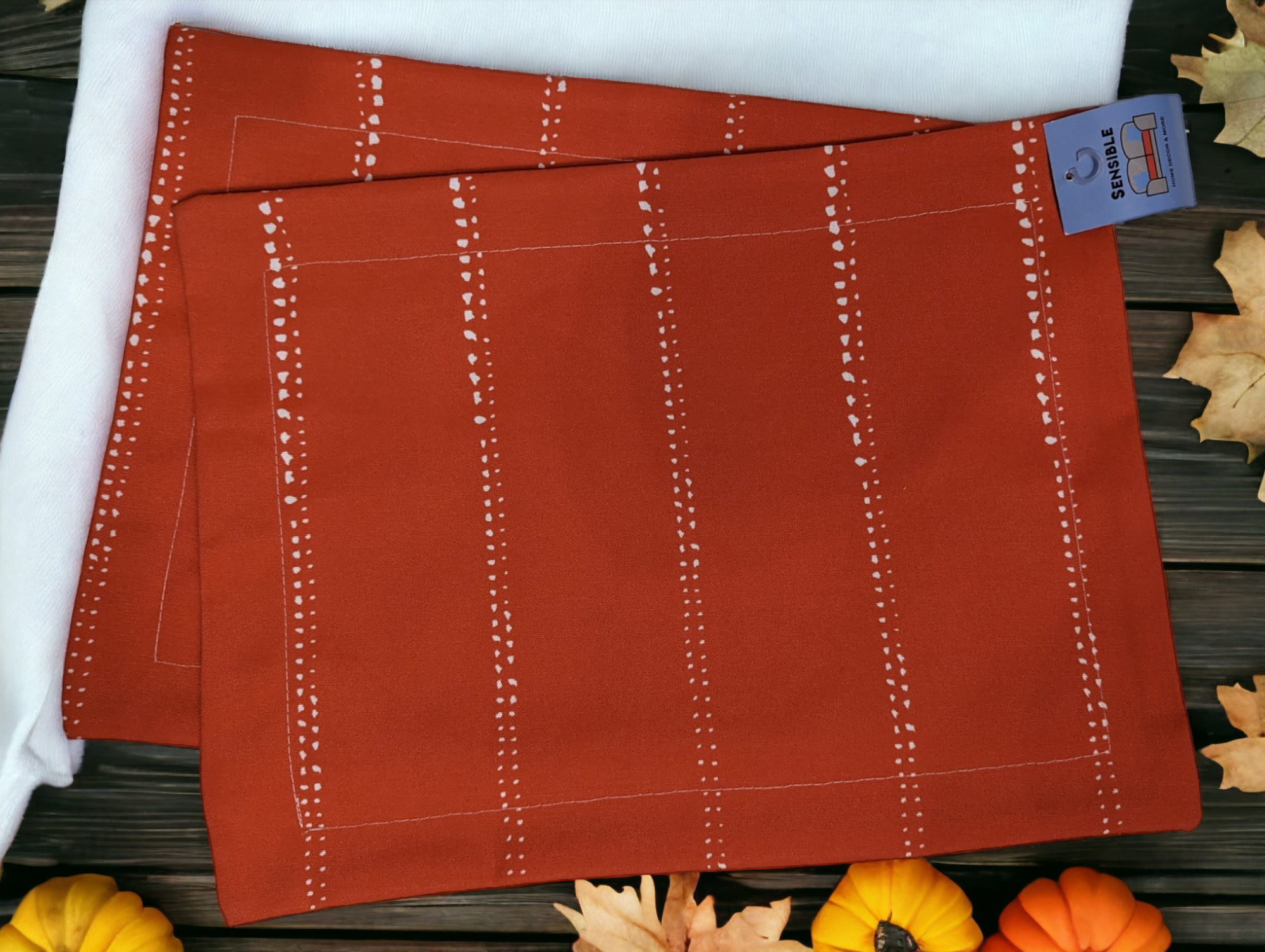 Carlos Orange Water Resistant Set of 2 Placemats