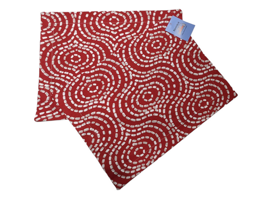 Red White Tan Swirls Christams or Winter Set of 2 Washable Placemats
