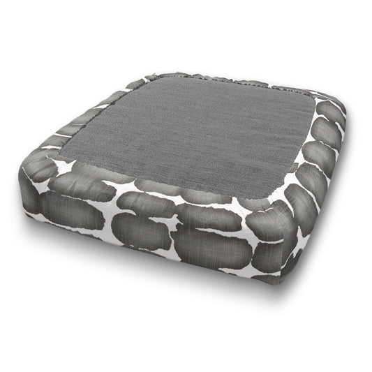 Shibori Cotton Slub Custom Elastic Fitted Cushion Cover - Choice of Color
