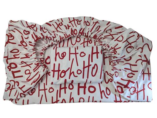 Red White Hohoho Custom Elastic Fitted Cushion Cover | Priced per cover