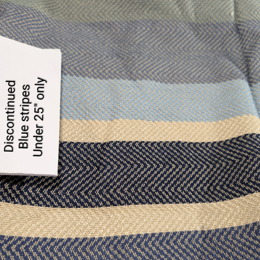 25" Under & Pillow Covers Only | Blue Stripes Upholstery Fabric - Create Your Own