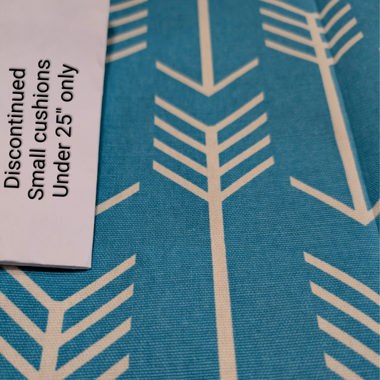 25" Under & Pillow Covers Only | Arrow Aqua Cotton Fabric - Create Your Own