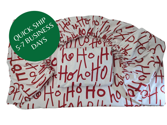 Red White Hohoho Custom Elastic Fitted Cushion Cover | Priced per cover