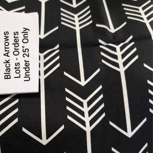 25" Under & Pillow Covers Only | Arrow Black Cotton Fabric - Create Your Own
