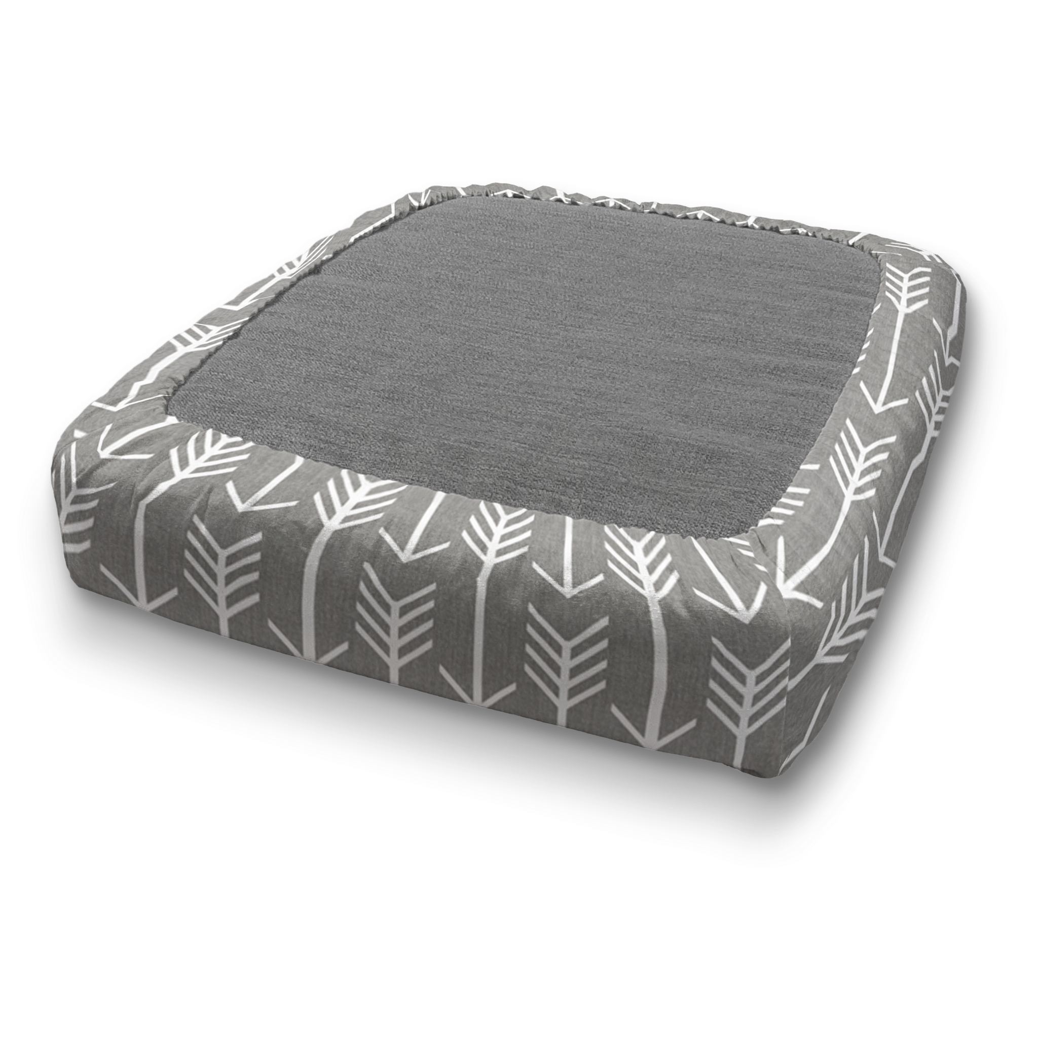 *Pre-Made Ready Ship* 80"x 16"x 3" Elastic Fitted Cushion or Bench Cover - Storm Grey Arrow