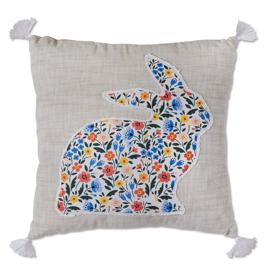 Floral Bunny Throw Pillow