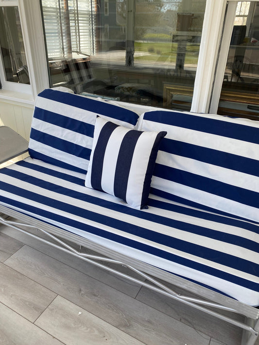 Custom Elastic Fitted Cushion Covers, Outdoor Furniture Covers, Patio Furniture Covers, Patio Chair Covers, Outdoor Chair Covers - Cabana Stripe