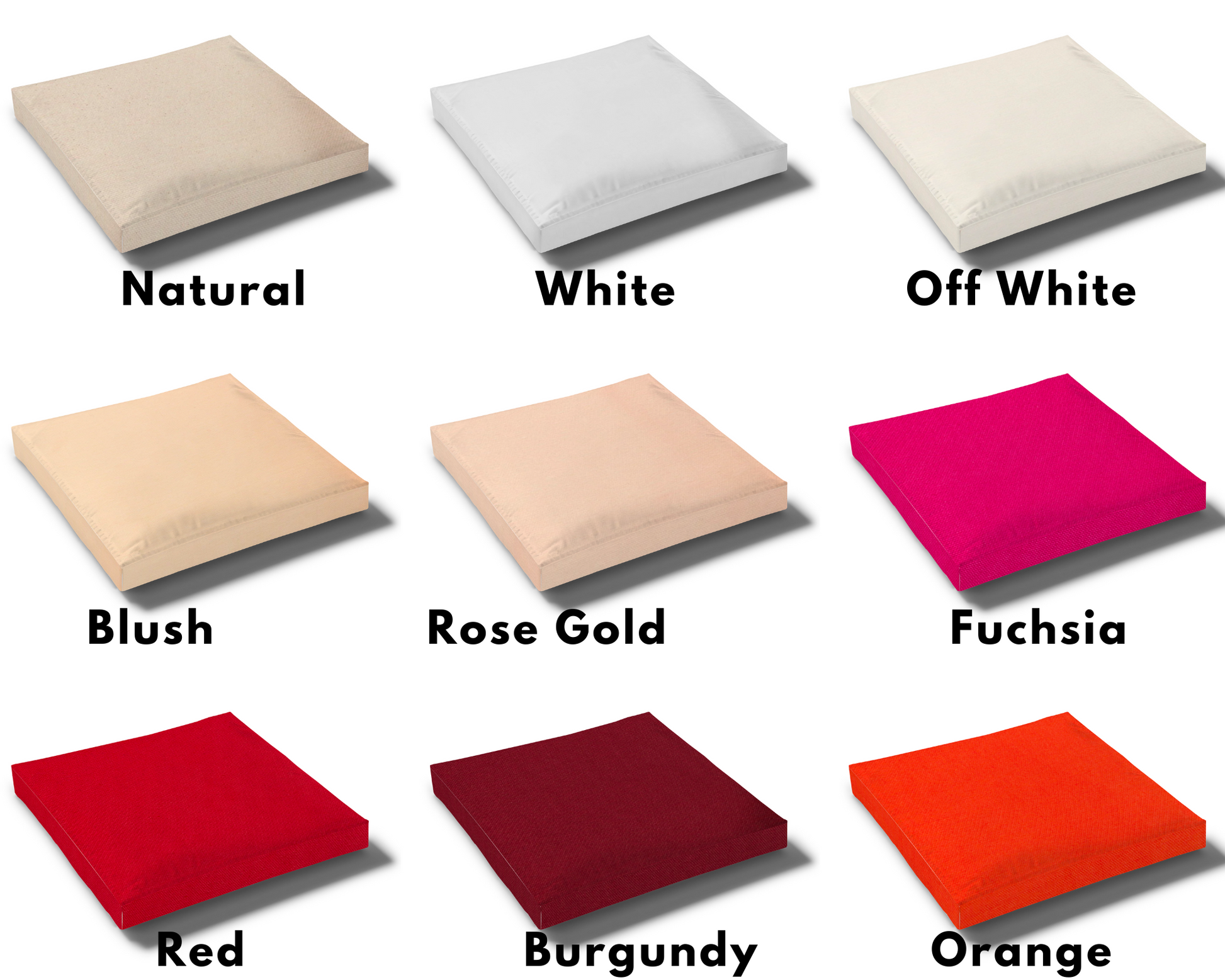 Custom Elastic Fitted & Protective Cushion Cover - Durable Duck Canvas - Choice of Solid Colors