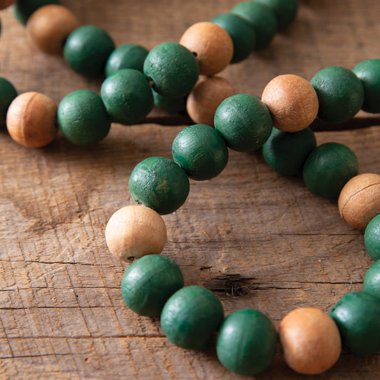 66" Decorative Wood Beads - Green