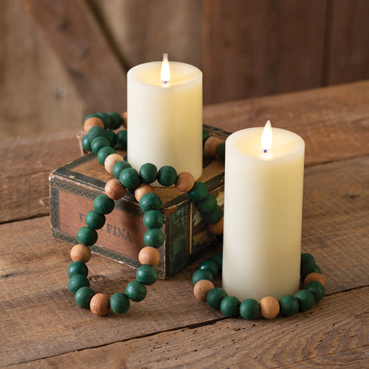 66" Decorative Wood Beads - Green