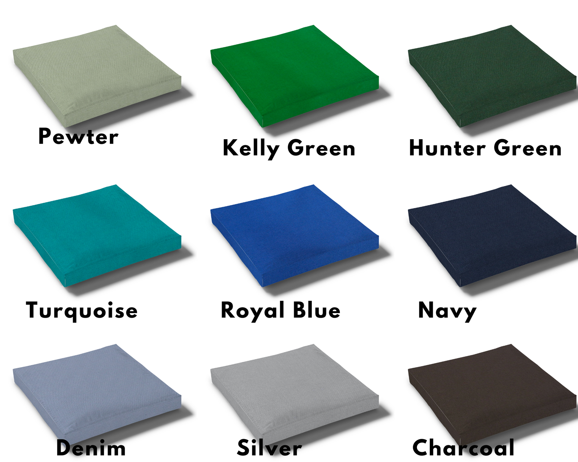 Custom Elastic Fitted & Protective Cushion Cover - Durable Duck Canvas - Choice of Solid Colors