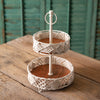 Two-Tier Wood and Macrame Tray