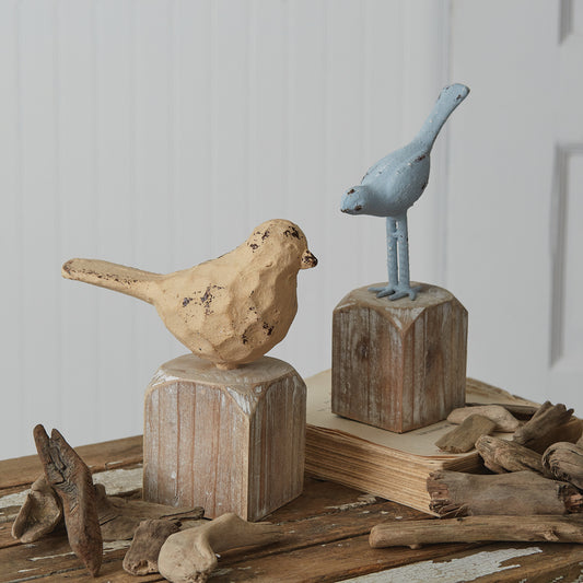 Cast Iron Bird with Wood Base