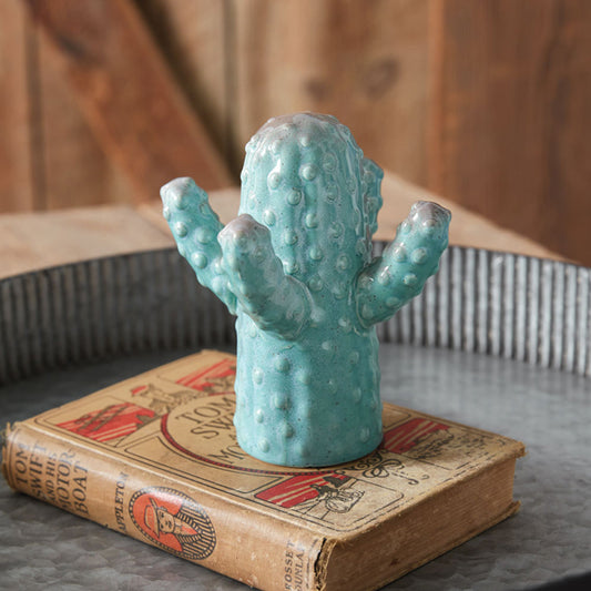 Ceramic Cactus Accent Sculpture - Four Arm
