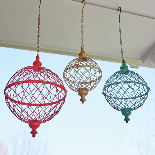 Set of Three Outdoor Jumbo Christmas Ornaments