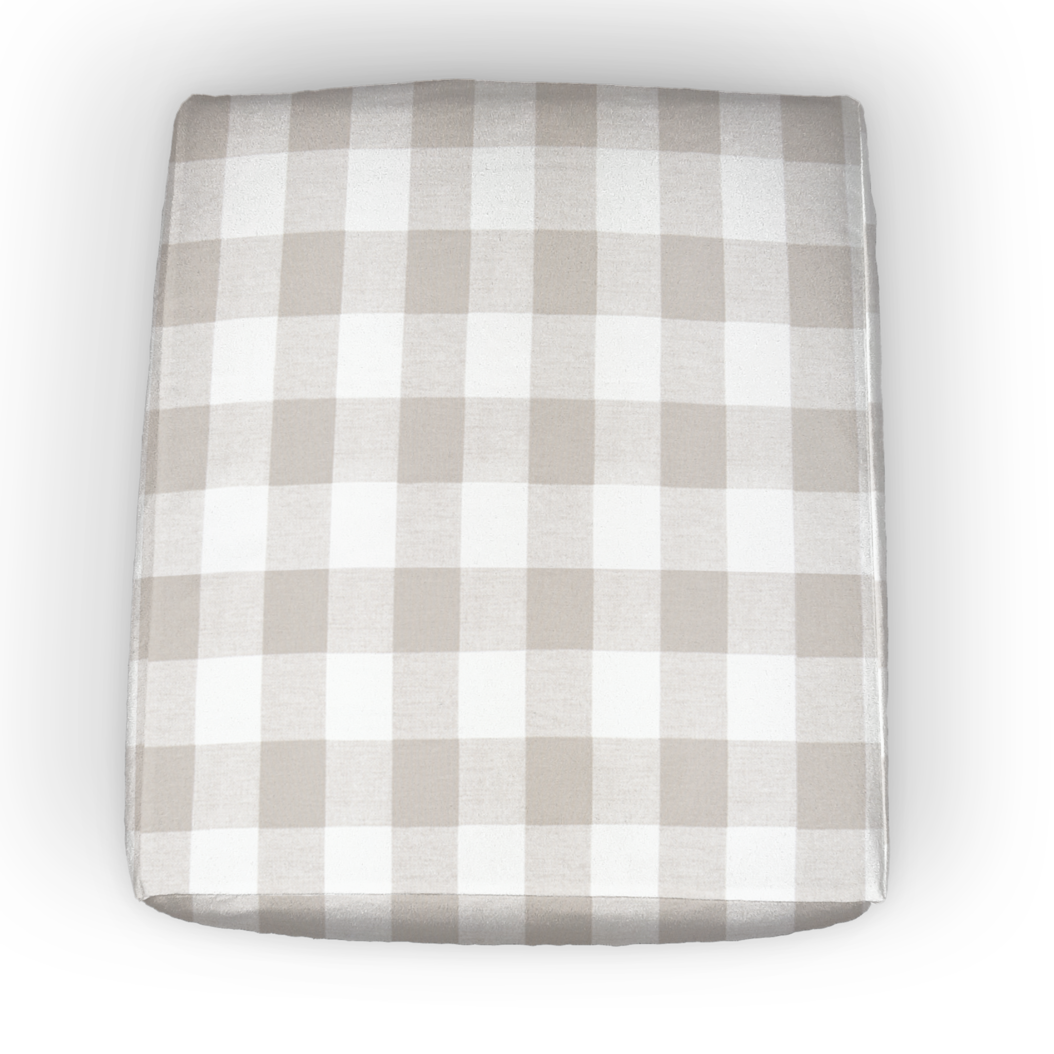 RV/Camper Every Day Best Seller Bundle 4 Piece Elastic Fitted Cushion Covers  - Cotton Buffalo Plaid - Color Ecru