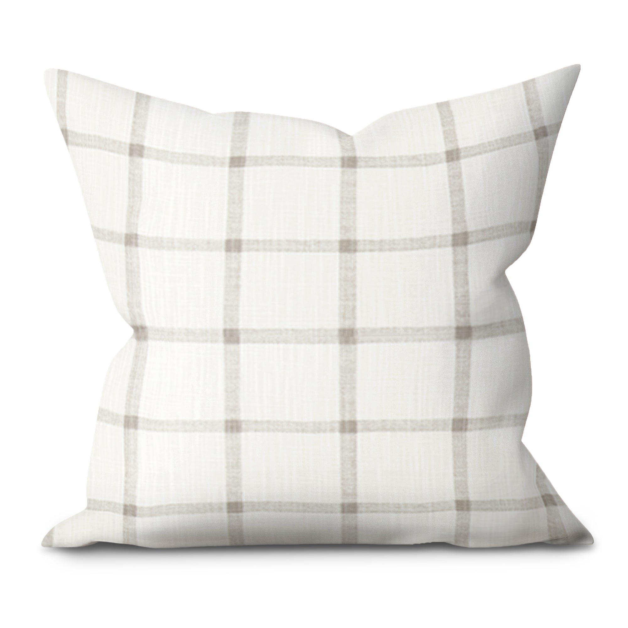 Aaron Ecru Cotton Slub Throw Pillow Cover