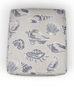 Beach Treasure Slub Custom Elastic Fitted Cushion Cover, Protective Couch Cushion Cover, Replacement Cushion Cover