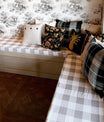 Bench Custom Elastic Fitted & Protective Cushion Cover - Cotton Buffalo Plaid