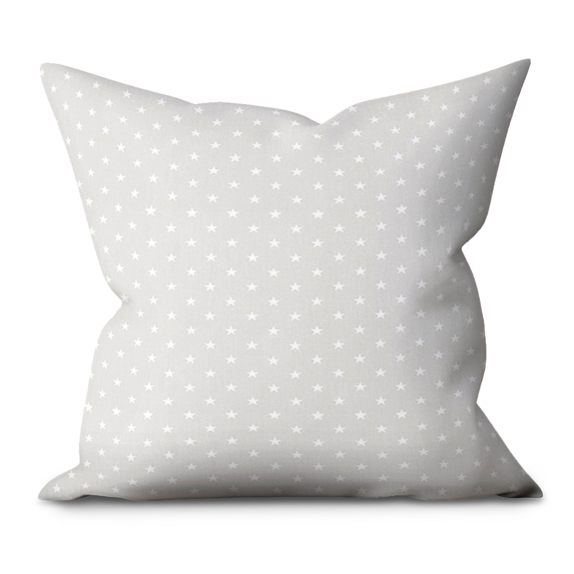 Mini Stars French Grey Cotton Throw Pillow Cover