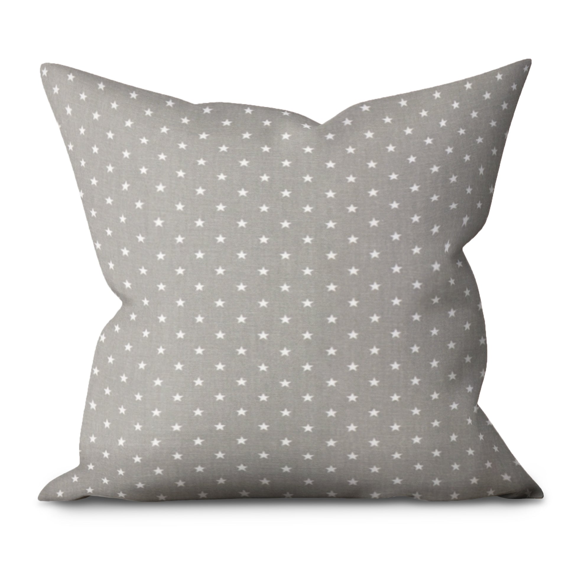 Mini Stars Storm Grey Cotton Throw Pillow Cover