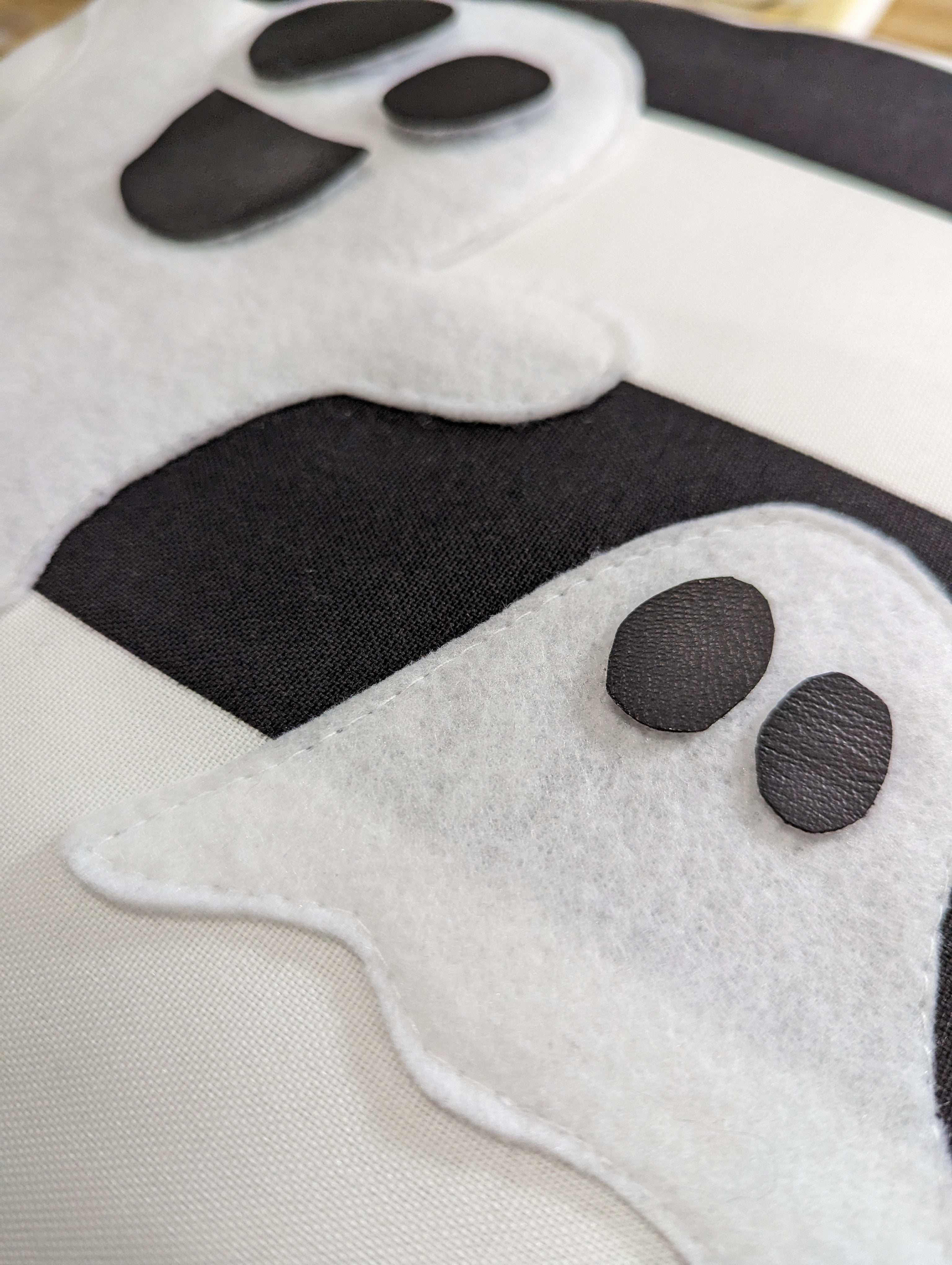 Ghost Black & White Striped Expressions Pillow Cover