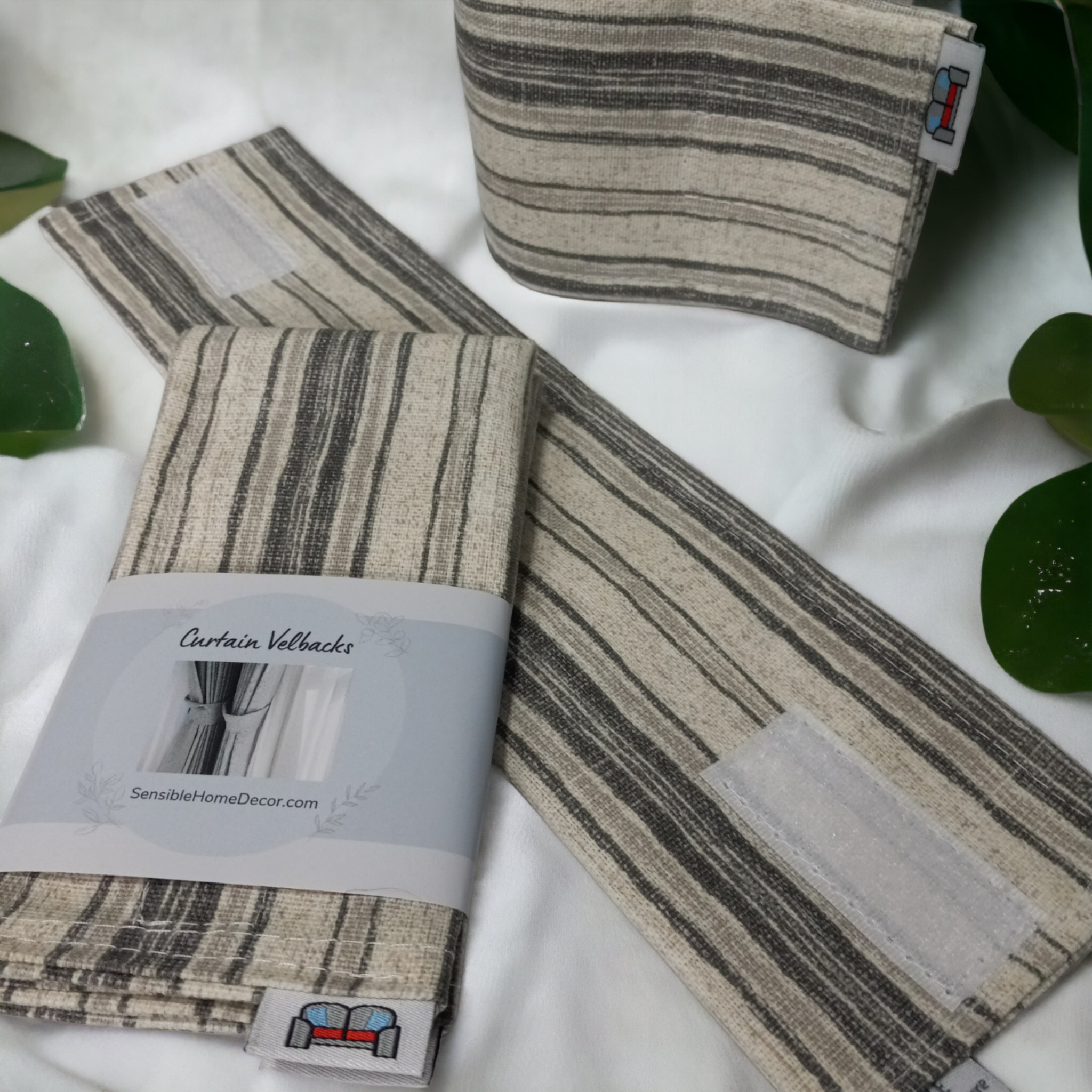 Brunswick Grey - Curtain Velbacks