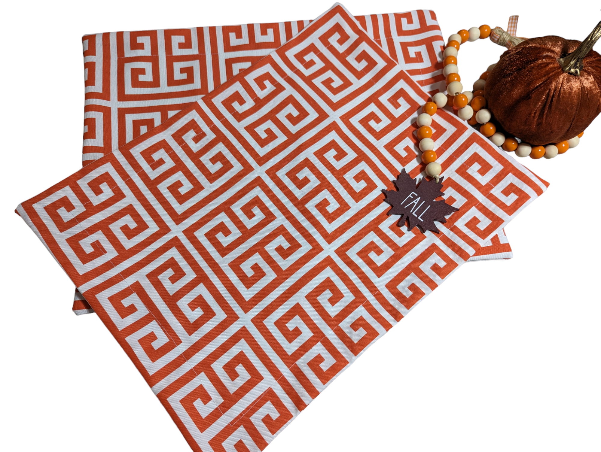 Towers Orange Water Resistant Set of 2 Placemats