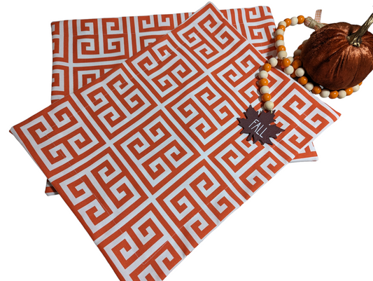 Towers Orange Water Resistant Set of 2 Placemats