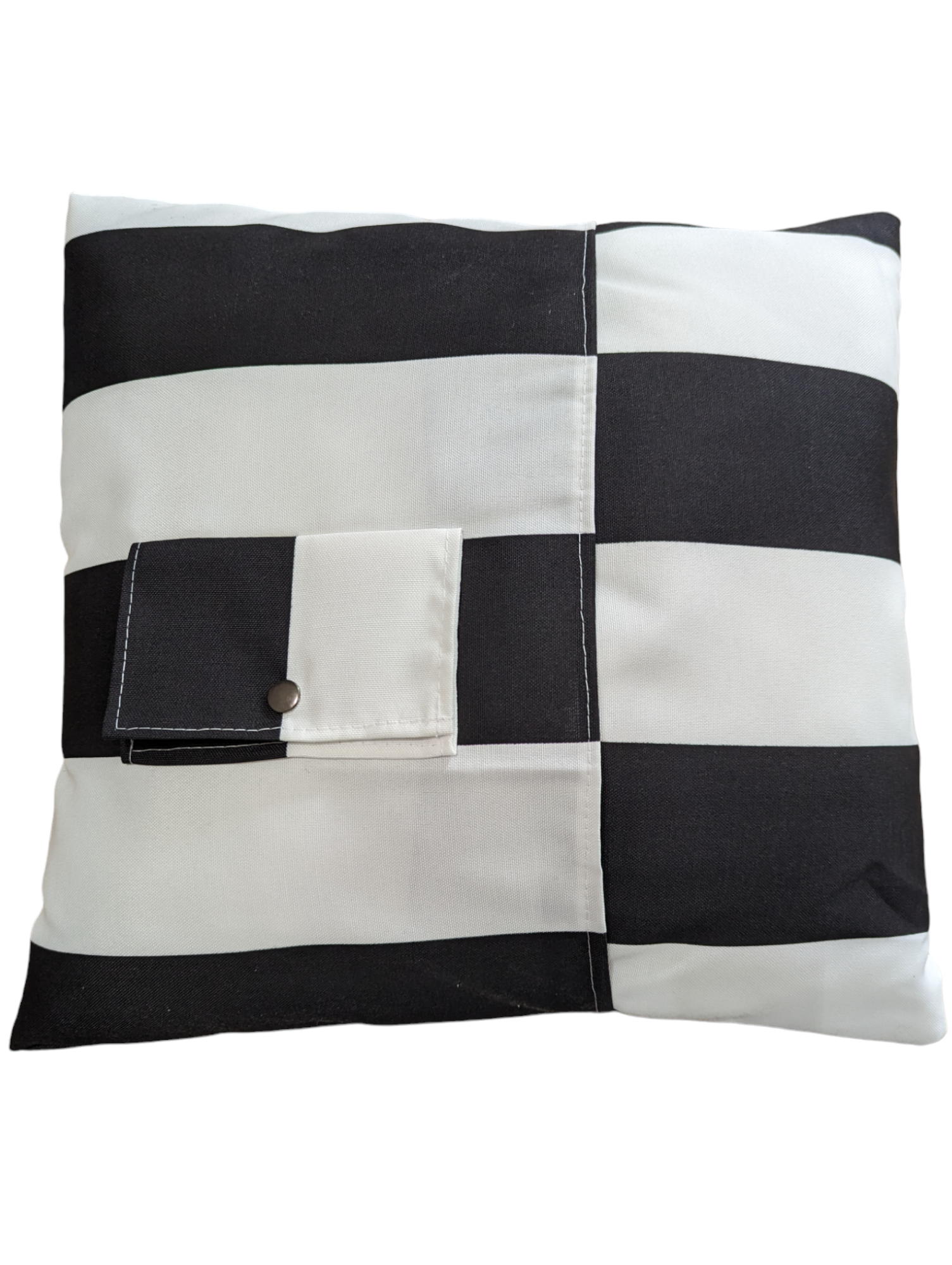 Ghost Black & White Striped Expressions Pillow Cover