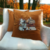 Cozy Fall Lantern Burnt Orange Velvet Pillow Cover with Zipper