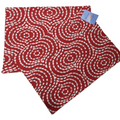 Red White Tan Swirls Christams or Winter Set of 2 Washable Placemats