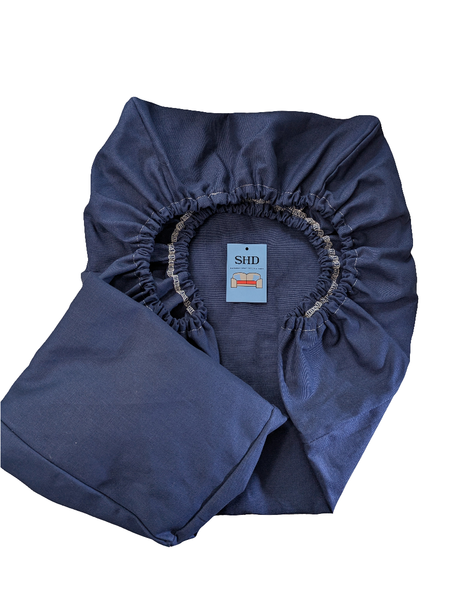 *Pre-Made Ready Ship* RV 2 Piece Bundle Elastic Fitted Cushion Covers - Durable Duck Canvas - Captain Navy Color