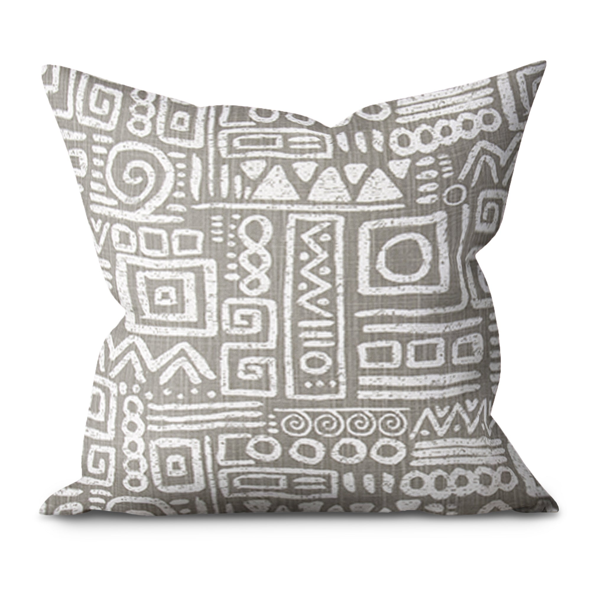 Glyphics Flint Cotton Slub Throw Pillow Cover