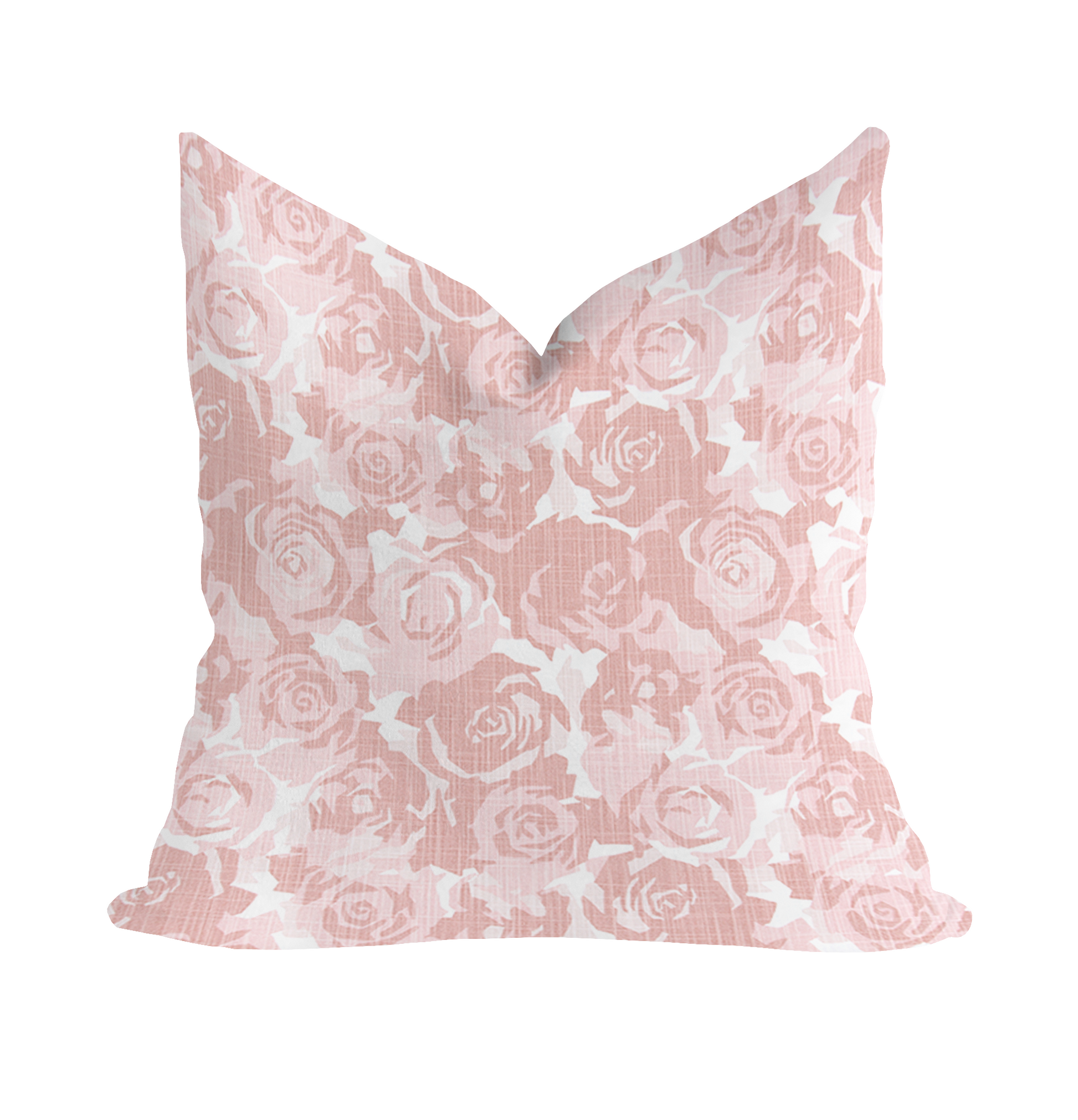 Farrah Floral Blush Slub Pillow Covers with Zipper Insert