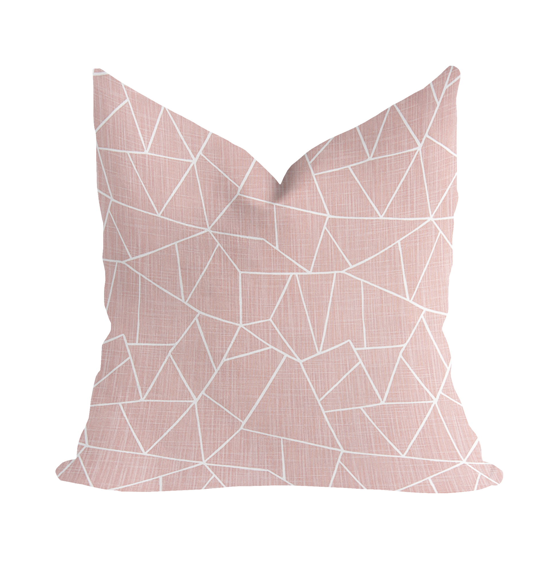 Cut Glass Blush Slub Pillow Covers with Zipper Insert