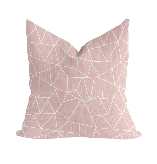 Cut Glass Blush Slub Pillow Covers with Zipper Insert