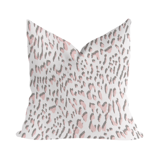 Lawson Leopard Blush Slub Pillow Covers with Zipper Insert