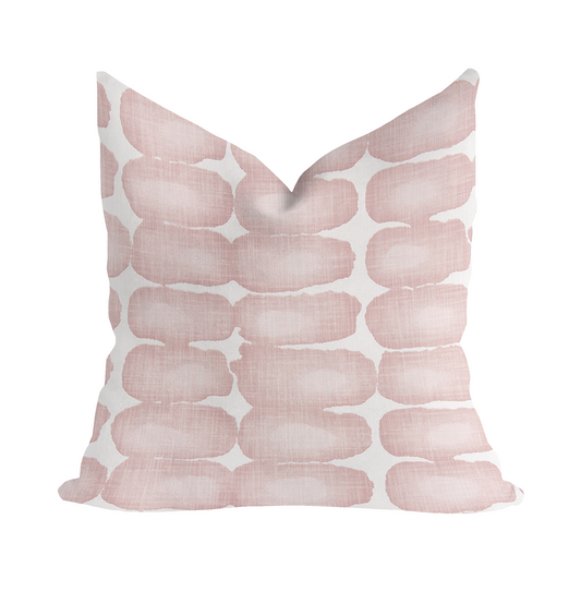 Shibori Dot Blush Slub Pillow Cover with Zipper Insert