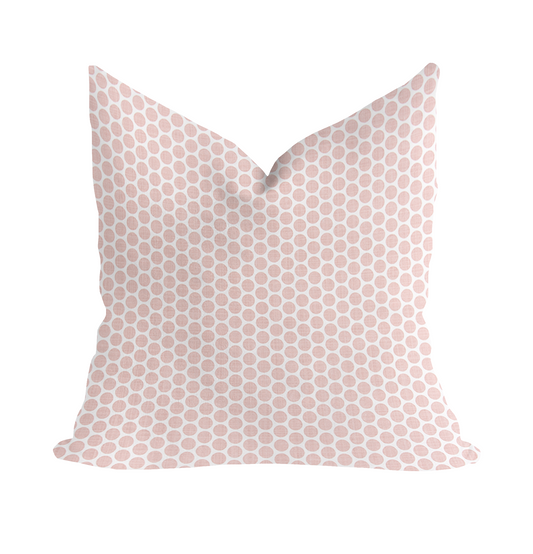 Paco Dots Blush Slub Pillow Cover with Zipper Insert