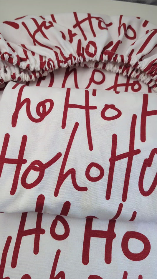 Red White Hohoho Custom Elastic Fitted Cushion Cover | Priced per cover